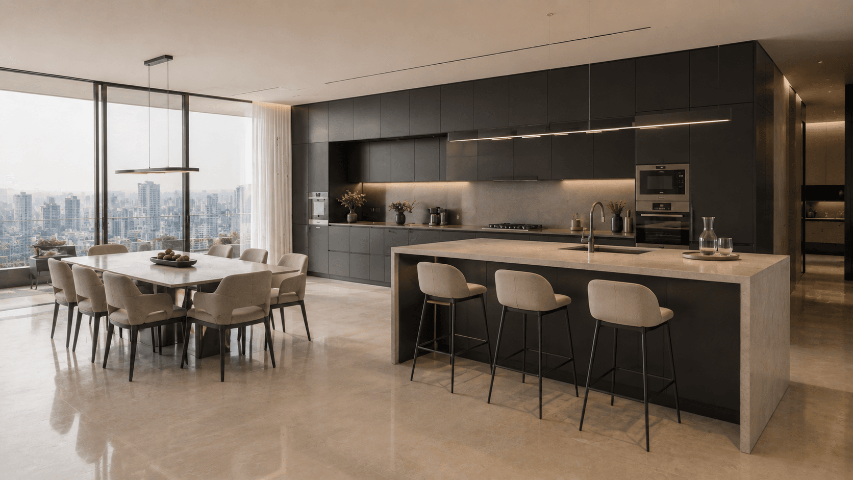 The Glassline Residence architectural detail in a quiet contemporary palette