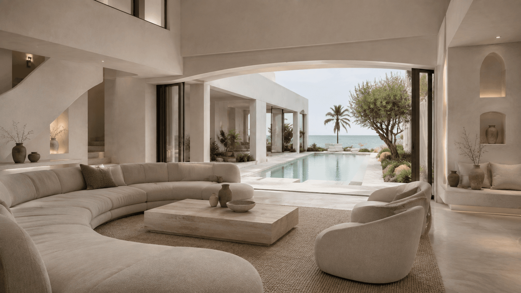 Casa Solene living pavilion opening to water and coastal daylight